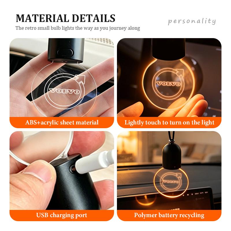 Luminous Acrylic Car Hanging Glow Decor Rear View Mirror Pendant For Volvo AWD V50 S60 XC60 S40 XC40 XC90 V60 S80 S90 V90 C30 NS0