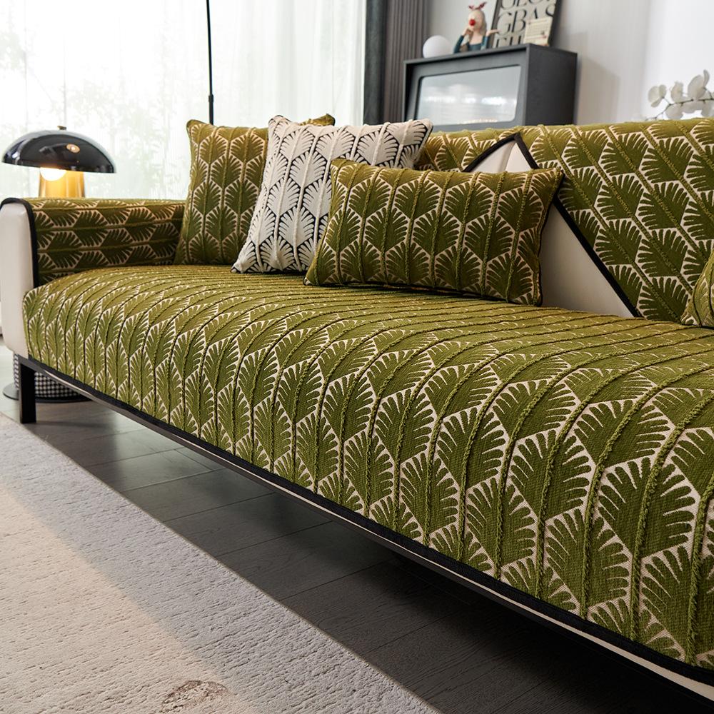 Премиальная жаккардовая подушка для дивана из шенилла Универсальная для всех сезонов Новая подушка для сиденья Нескользящий чехол Чехол Ткань Полотенце