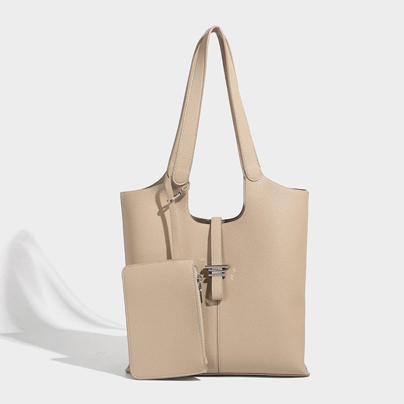 2025 New High-End Large Capacity Tote Bag for Women, Lychee Pattern Shoulder Underarm Bag, Handbag for Commuting