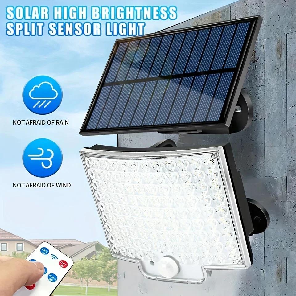 1/2 Pcs Solar Garden Light Motion Sensor 106 LED Solar Outdoor Wall Light Remote Control Camping Garage 4 Modes Security Lights