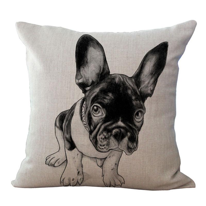 Linen Pillowcase Cartoon Children'S Small Animal Backrest Cover Pillowcase Gushen Square Throw Pillow Cover