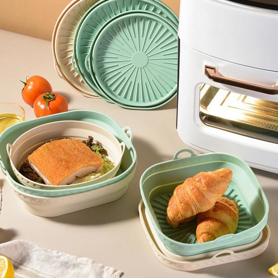 Non-stick Baking Pan Round Square Cheesecake Water Bath Pan Foldable Food Grade Cake Pan Oven Safe Silicone Pan