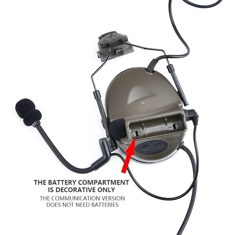 Тактическая гарнитура WADSN Comtac II для охоты C2, наушники для стрельбы с Kenwood U94 PTT, адаптер для шлема, мягкие наушники