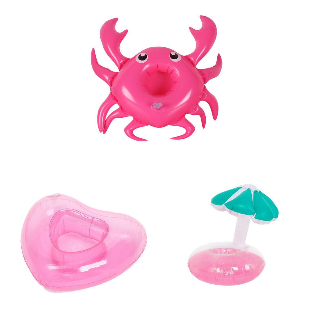 Pvc Inflatable Water Toy Red Crab Coaster Floating Cup Holder For Pool Parties
