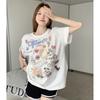 Retro Cartoon Animal Printed T-shirt for Women