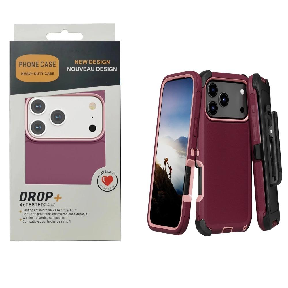 3-в-1 OTT Defender Военного уровня Противоударный Чехол для Телефона Для IPhone17 Air 16 15 14 Plus 13 12 Pro Max С Клипсой Защитная Броня Чехол
