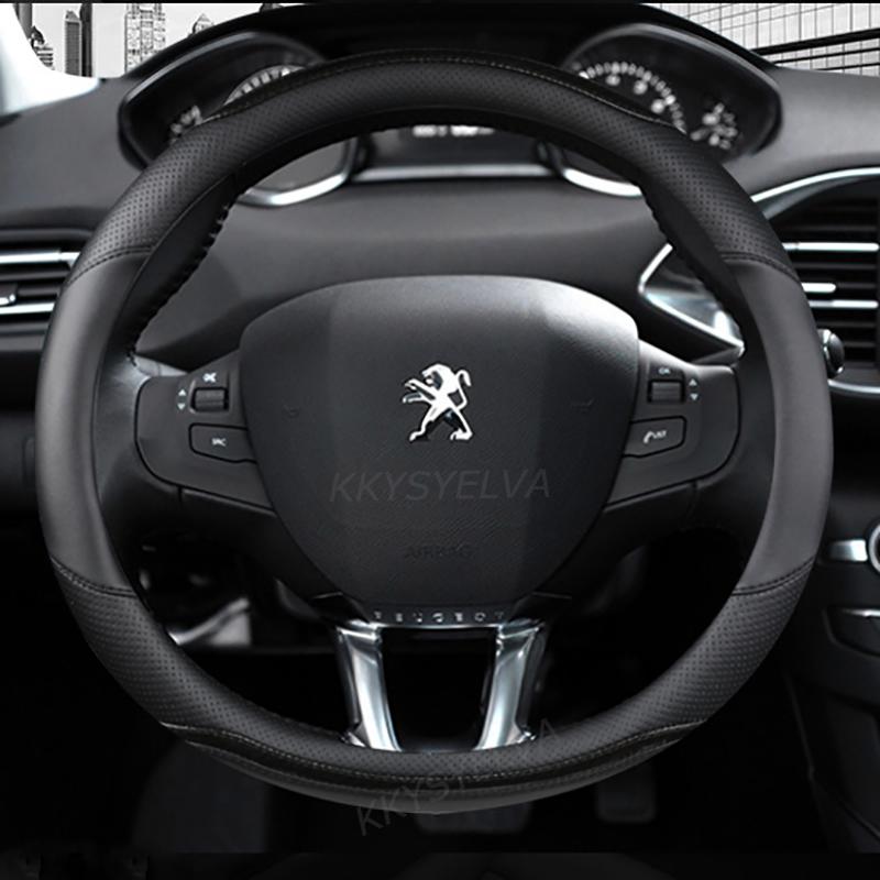 Автомобильный чехол на руль из углеродного волокна + кожа для Peugeot 208 2012 ~ 2018 Peugeot 308 2014 ~ 2008 2013 ~ 2018 автомобильные аксессуары