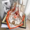 68cm Ring Pattern Silk Scarf Women's Imitation Silk Fashion Versatile Headwear Bag Accessories Clothing Square Scarf