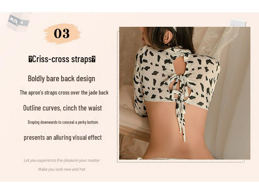 Ночной огонь Оранжевый Сексуальный вырез Набор для ролевых игр «Корова»