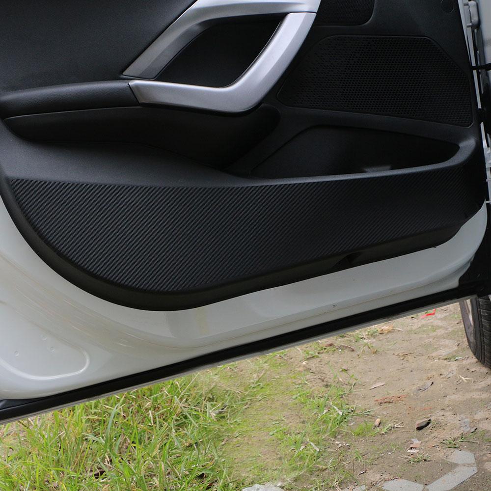 Car Inner Door Stickers for Peugeot 2008 2014 - 2018 4Pcs Carbon Fiber Anti-kick Sticker Door Protector Interior Accessories
