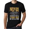 Мужская винтажная футболка с рисунком Футболка New York Motorcycle с 1976 года Deep Black