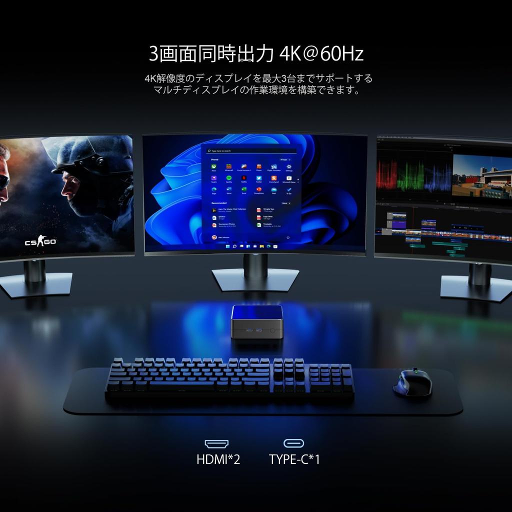 Мини-ПК AMD Ryzen 5 3550H ядер 8 потоков до мини-ПК 16 ГБ DDR4 512 ГБ NVME SSD 3 экрана одновременный вывод Windows11 VESA совместимый малый ПК AN2