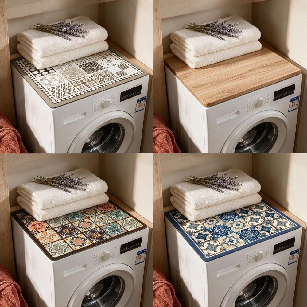 Anti Slip Washer Top Pad Minimalist Line Dryer Top Mat Washer Top Protector Mat Home Use