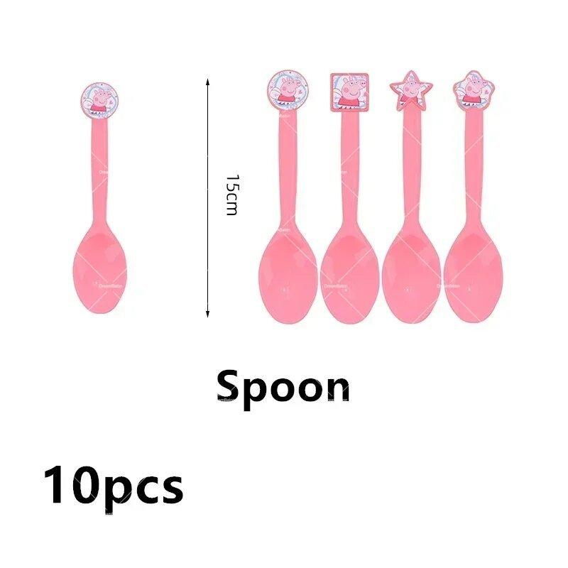 Peppa Pig Balloon Family Pink George Happy Birthday Banner Party Decoration Cake Topper Disposable Tableware Stickers Background