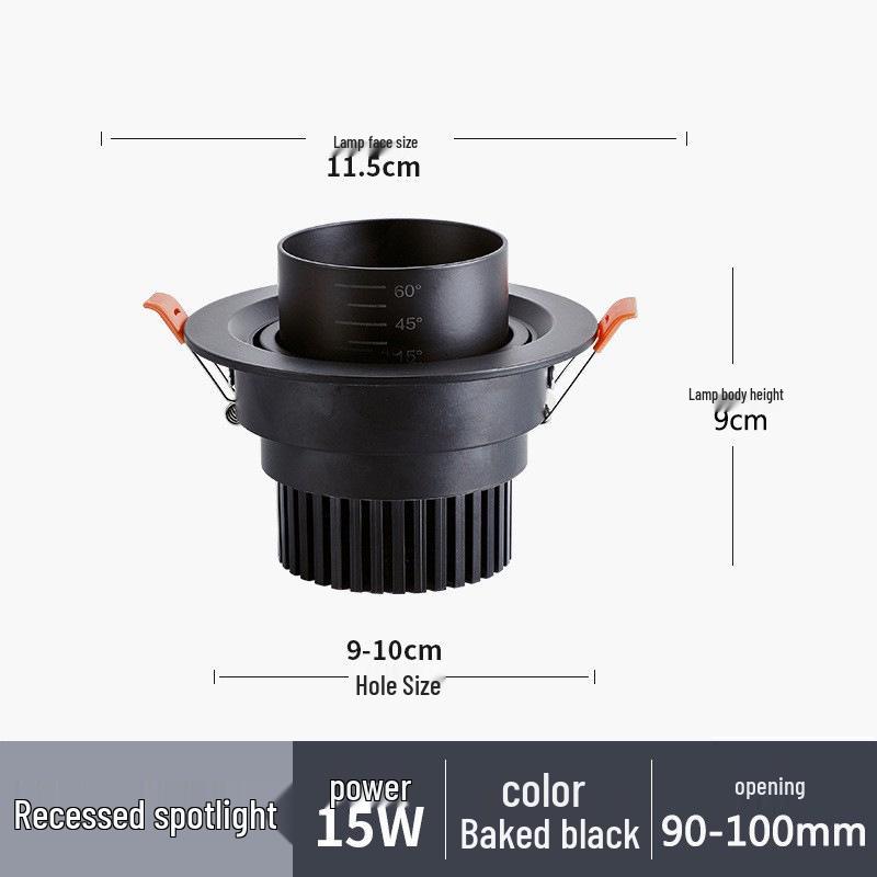 Светодиодный зумируемый встраиваемый потолочный светильник-спот на гибкой ножке для гостиной