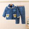Новый комплект пижам Crystal Flannel с утеплителем Осень и Зима Мужская и Детская одежда для дома Утолщенная пижама для тепла