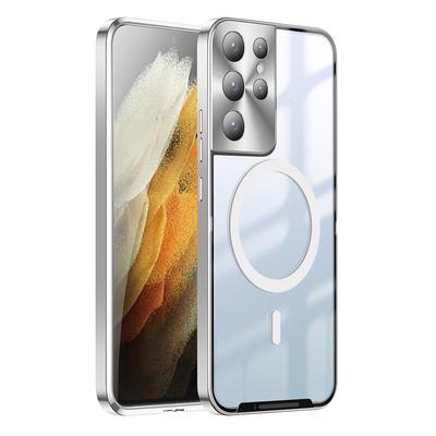 Подходит для магнитного чехла для телефона Samsung S24Ultra, металлический матовый прозрачный S23+ противоударный чехол 22/21u