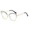 Personalized Glasses Frame, Women'S Stainless Steel Glasses Frame, Myopia Anti-Blue Light Flat Light Cat Eye Glasses Frame