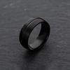 Men's Black Simple Ring Fashion Cool Titanium Steel