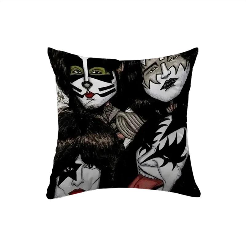 Наволочка 45x45 для подушек для кровати, дивана KISS Rock & Roll All Nite Party Домашний декор Подушка Уютные наволочки Декоративная лента Дакимакура