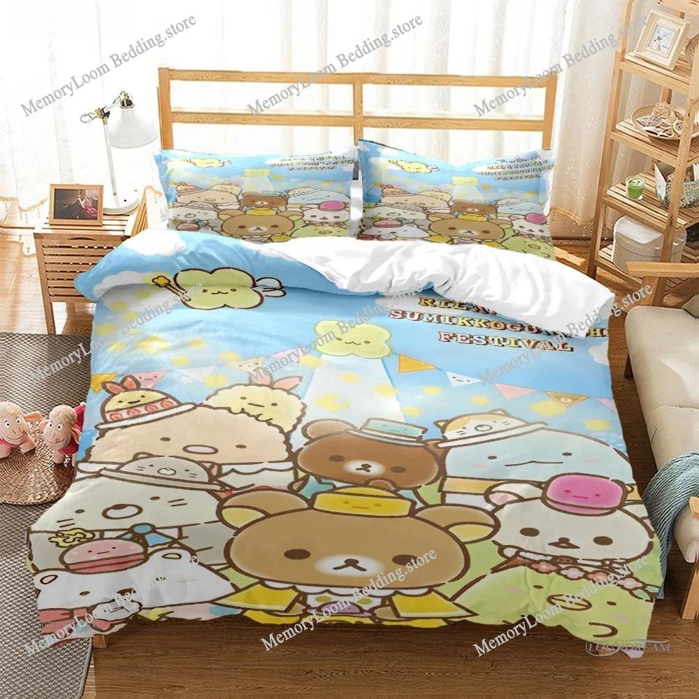 Cartoon Sumikko Gurashi Anime Cute Duvet Cover Funny Kawaii Bedding Set Soft Quilt Cover and Pillowcase Single_Double_Queen_King