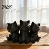 Эстетичная кошачья арт-фигурка «Три мудрых кота», 3D-печатная минималистичная статуэтка для стола, декоративные скульптуры, украшение для дома, орнамент «Древняя мудрость»