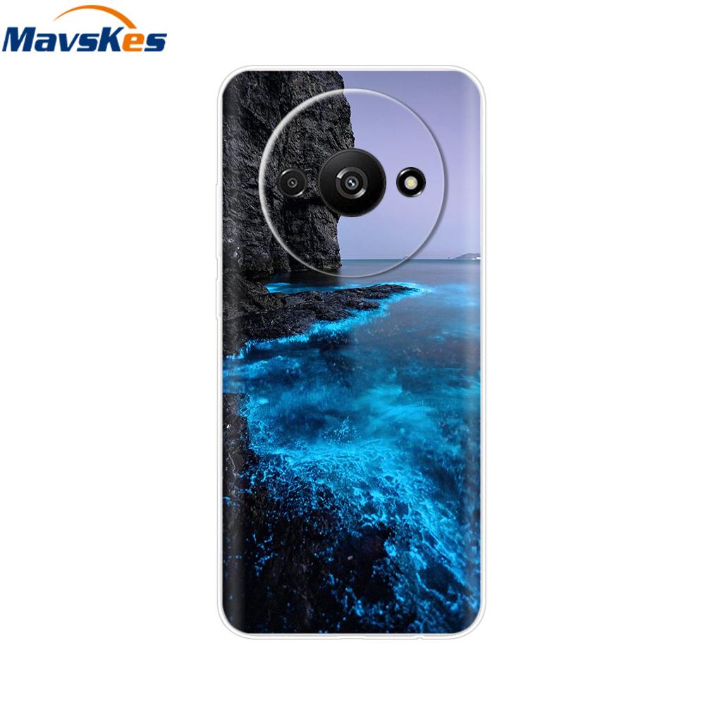 For Xiaomi Redmi A3 2024 Case Transparent Cute Soft Silicone TPU Coque Funda For RedmiA3 A 3 4G Phone Cover Clear Capa 6.71''