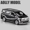1:32 Vellfire HIACE MPV Модель автомобиля Игрушка Литье под давлением Сплав Резиновые шины Транспортные средства Звук Свет Модели с возвратом Подарки для детей