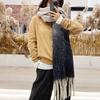 Plaid Contrasting Color Niche Design Sense Imitation Cashmere Scarf Shawl Women's New High-end Autumn and Winter Warm Scarf