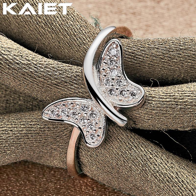 925 Sterling Silver Butterfly 7-10 Ring For Women Fashion Accessories Jewelry