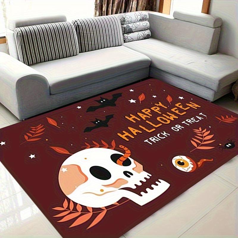 1PC Cyberpunk Skull Pattern Kitchen Rug Non-Slip Door Mat Pop Design Bathroom Rug Bath Mat Carpet for Home Sink Laundry Decor