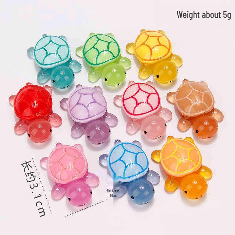 Luminous Colorful Turtle Ocean Figurine - Glowing DIY Jewelry Toy