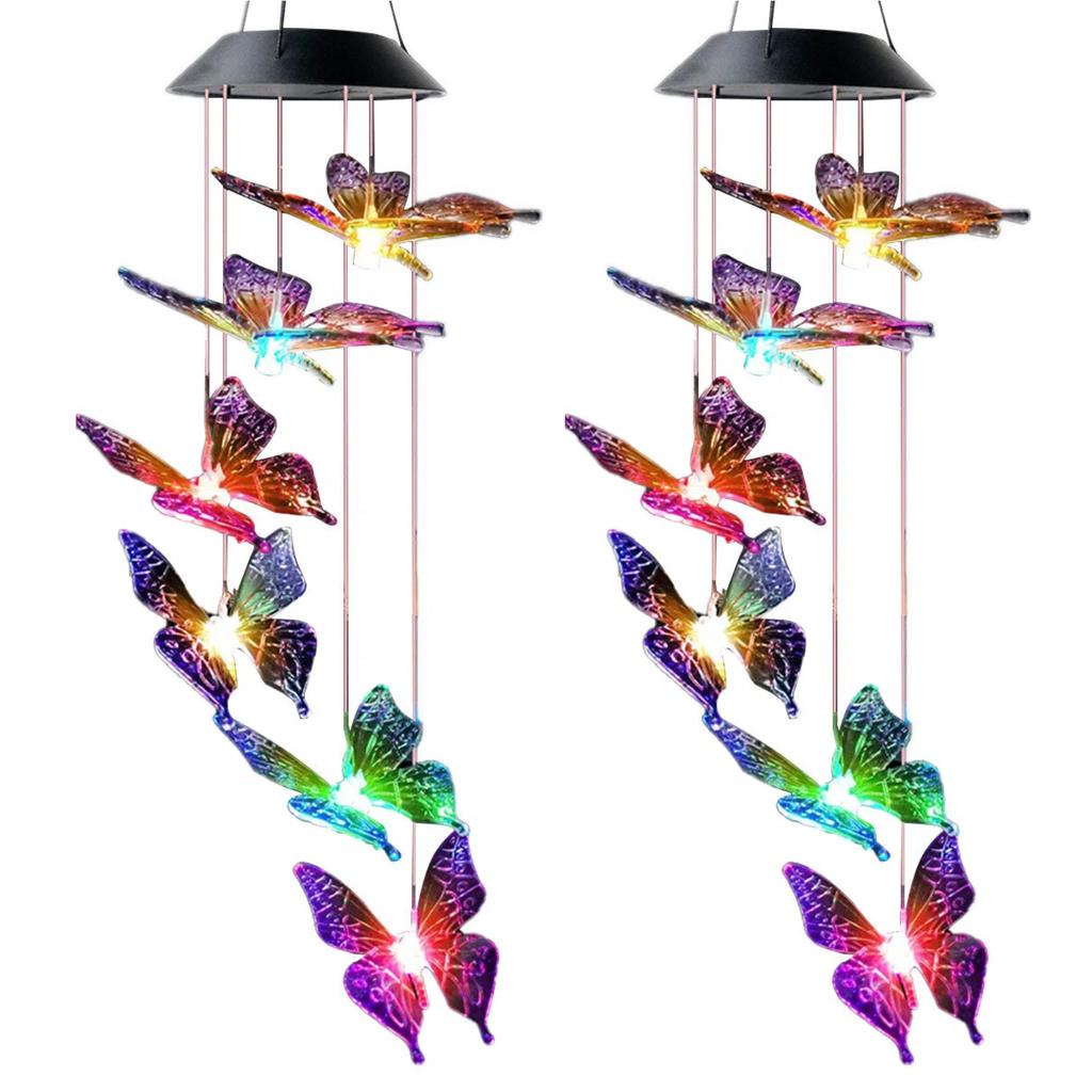 Solar Wind Chime Light Butterfly Light with LED Waterproof and Durable Home Decoration Solar Wind Chime Hanging Light
