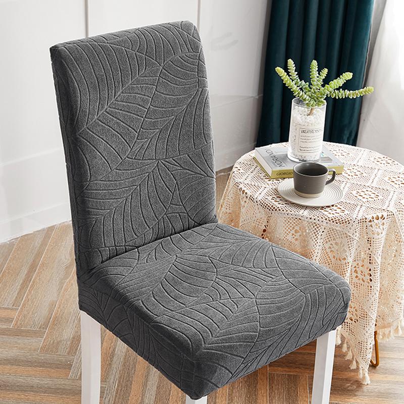 Эластичный чехол на обеденный стул, толстый жаккардовый чехол на стул из спандекса для столовой, противоскользящий чехол на кухонный стул