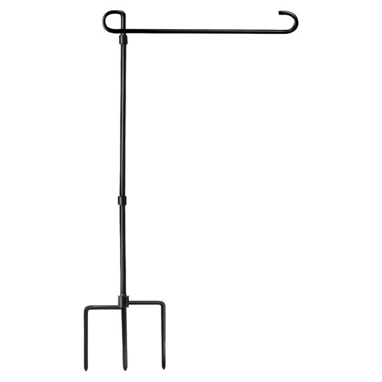 Подставка для садового флага с 5-зубчатым основанием Сверхпрочный погодоустойчивый металл Уличный двор Патио 12x18 дюймов Держатель для флагштока с пастушьим крюком