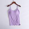 Women's Modal with Padded Camisole Tank Top Without Steel Ring Cups One Body Outwear Bottoming Underwear Yoga Sports T-shirt