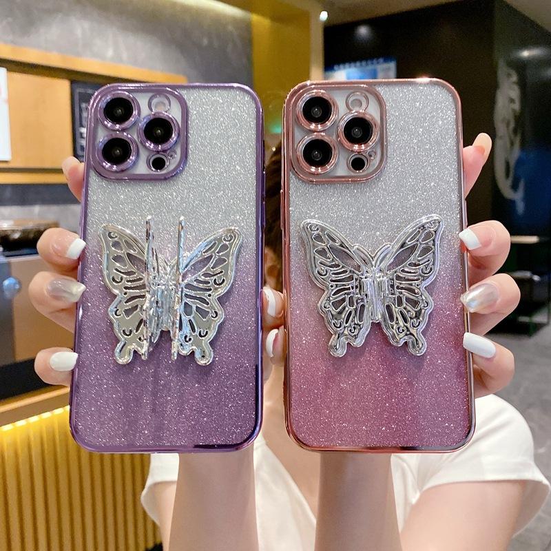 Блестящий полый чехол-бабочка для мобильного телефона OPPO A3pro Reno12, модный, в стиле ins, гальванический, противоударный, защитный чехол