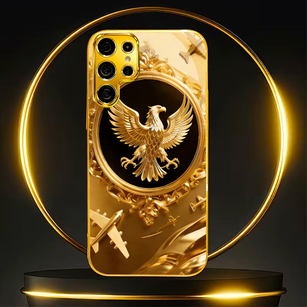 Узор с золотой птицей Чехол для телефона Samsung Galaxy S26 S25 S24 S23 S22 S21 FE, Ultra, Plus задняя крышка
