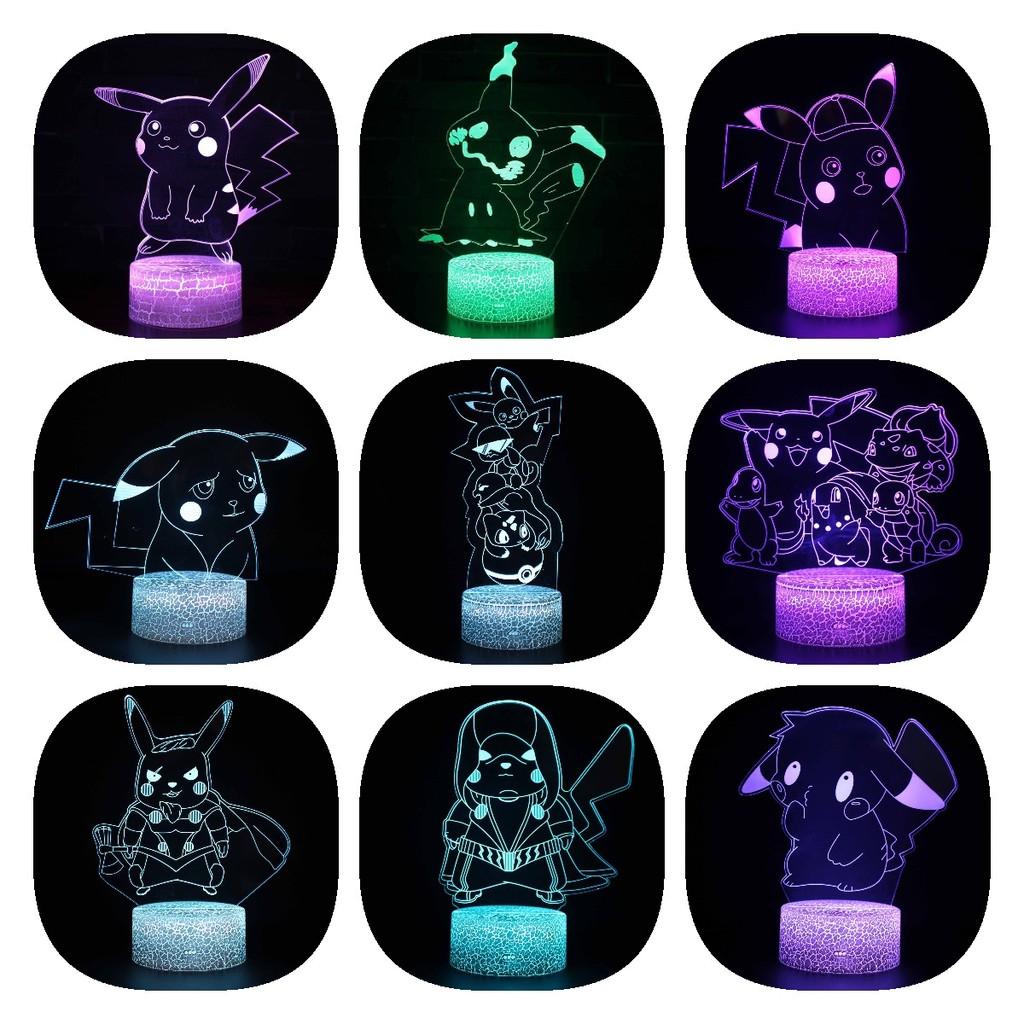 Креативный 3D ночник Пикачу Милая настольная лампа Цветная атмосферная лампа Идея для подарка