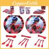 Vibrant Ladybug Girl Themed Party Set For Birthdays Disposable Plates And Cups