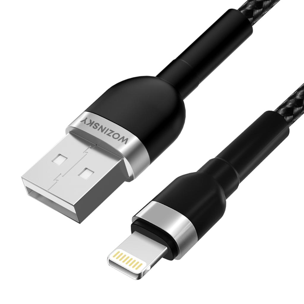 Braided cable for iPhone USB-A - Lightning 2.4A 1m black