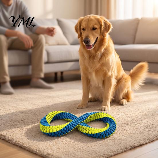 Washable Chew Toys for Dogs Dog Dental Tug Toy, Textured Woven Nylon Interactive Teeth Cleaning Large Over 33 Pounds Round or Figure 8 Design,