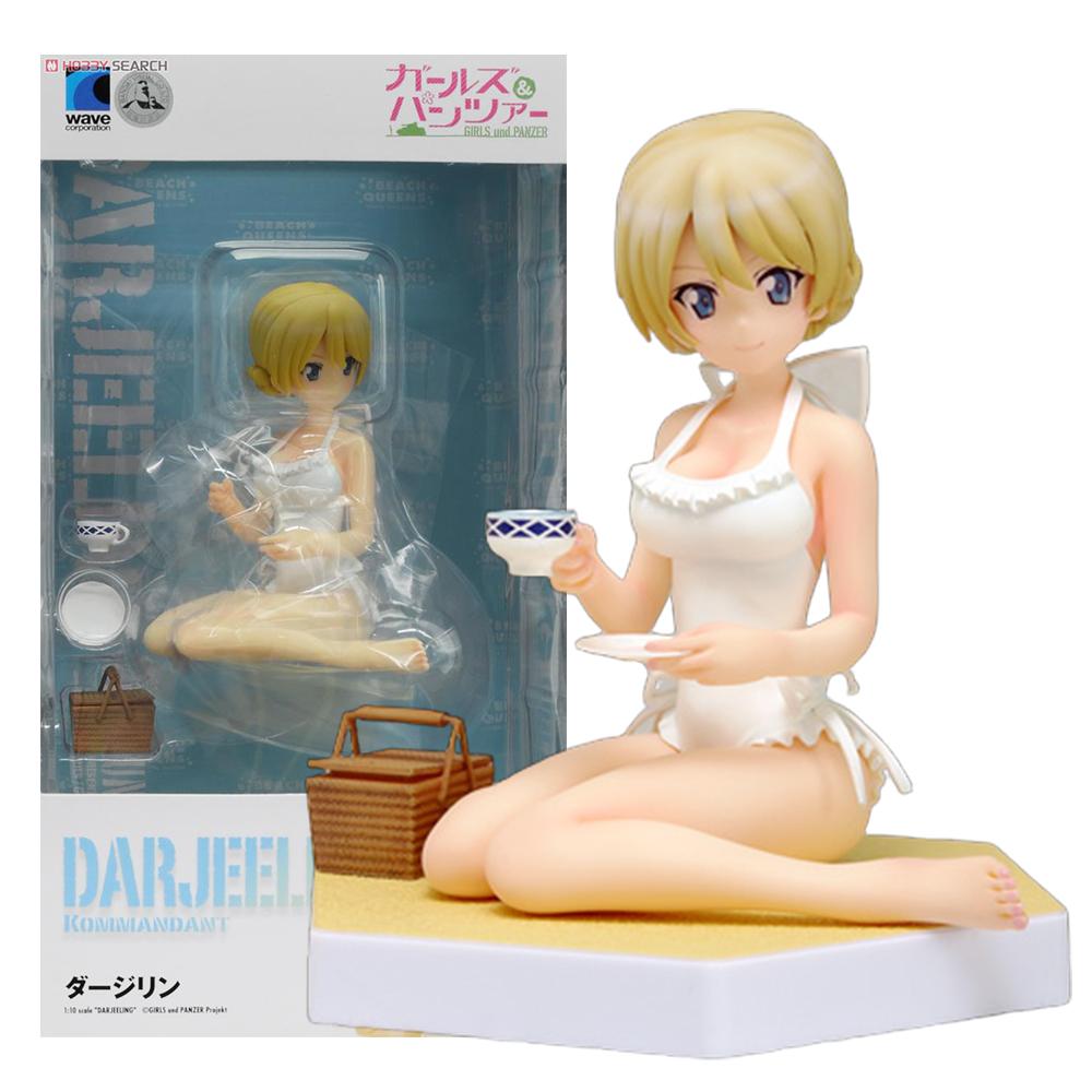 9 см Аниме Девушки и Танк Даjeeling Фигурка Beach Queens 1/10 Сцена на пляже Модель Игрушка Кукла Фигурка Действия ПВХ Подарок
