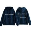 Dear Person Behind Me: Simple Letter Print Casual Long Sleeve Hooded Sweatshirt