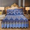 Нескользящее теплое покрывало, утолщенное зимнее постельное белье, юбка, высококачественная бархатная юбка-кровать с кристаллами, наволочки, комплект из трех предметов