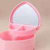 Ящик для хранения ювелирных изделий в форме сердца для девочек с зеркалом, розовый, белый, пластиковые браслеты, органайзер для резинки для волос, ящик для девочек, стол, витрина для ювелирных изделий