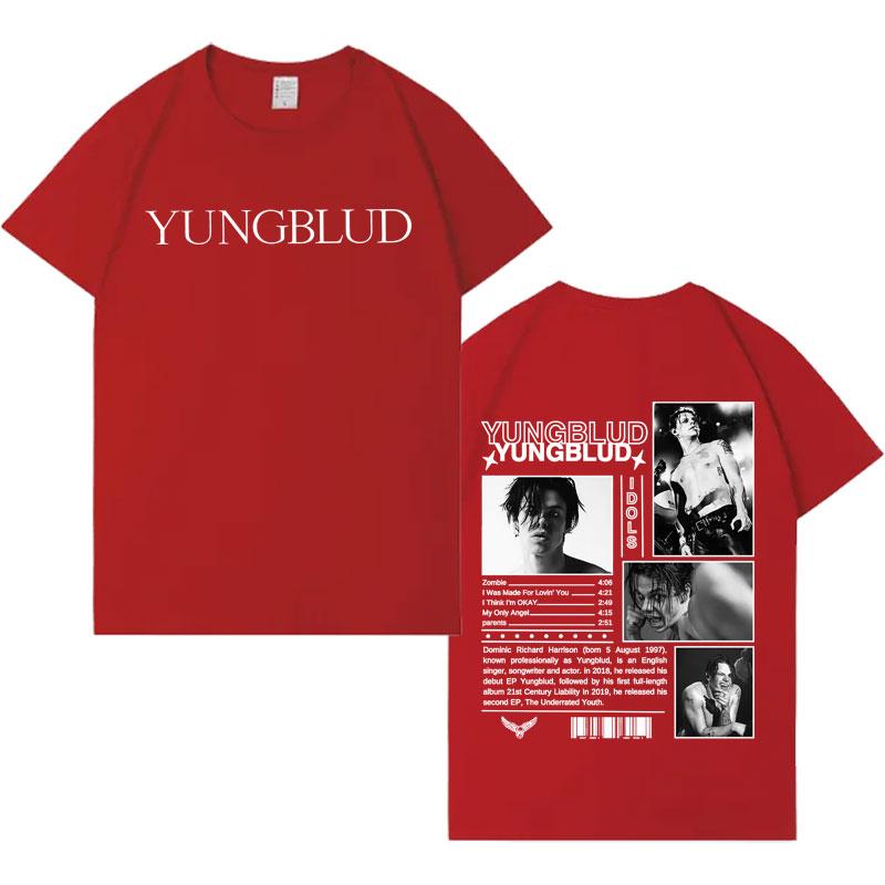 Singer Yungblud Album Print Tshrits Mens Casual Loose Pure Cotton High Quality T Shrit Aesthetic Crewneck Oversized Cozy Tshrit