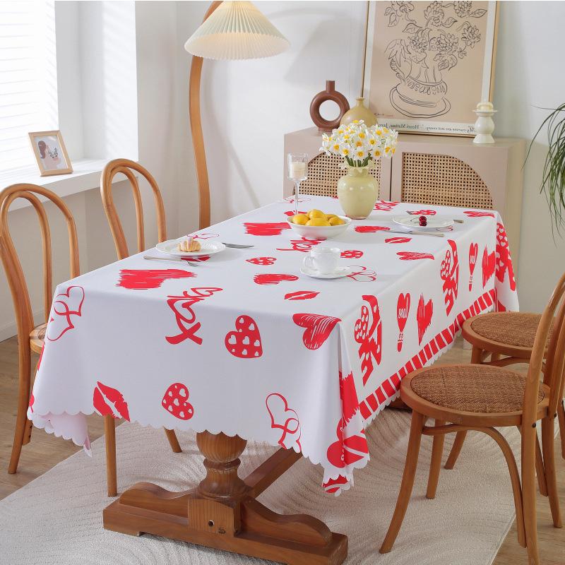 Скатерть 1шт водонепроницаемая и жиростойкая обеденная столовая обитая полиэфирной тканью