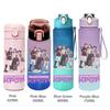 KPop Охотники на демонов Спортивная бутылка для воды Модная с рисунком мультяшной фигурки Герметичная Портативные стаканы для питья Подарки на день рождения для детей Подвижная шарнирная Масштаб