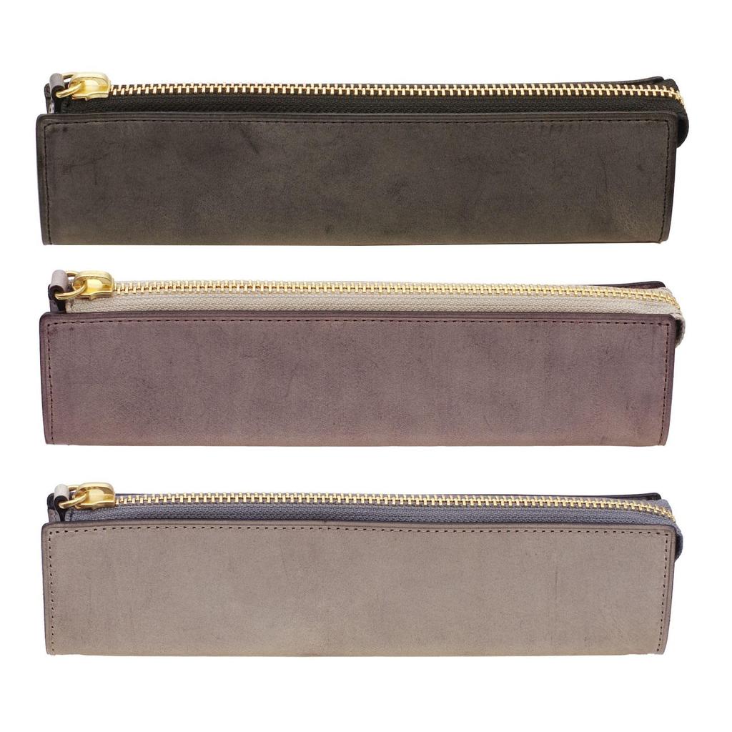 Lettera Standard Zipper Pen Case in Tempesty Sibylla Leather (Iris (Purple))